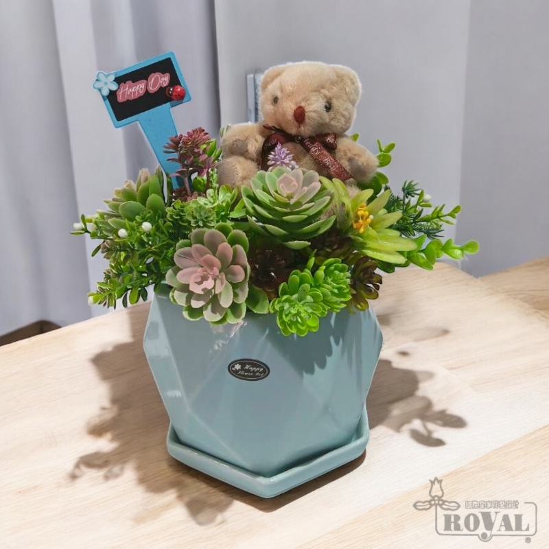 R15001 小熊擬真盆栽